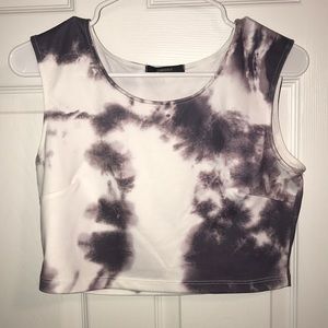 Purple tie dye crop top